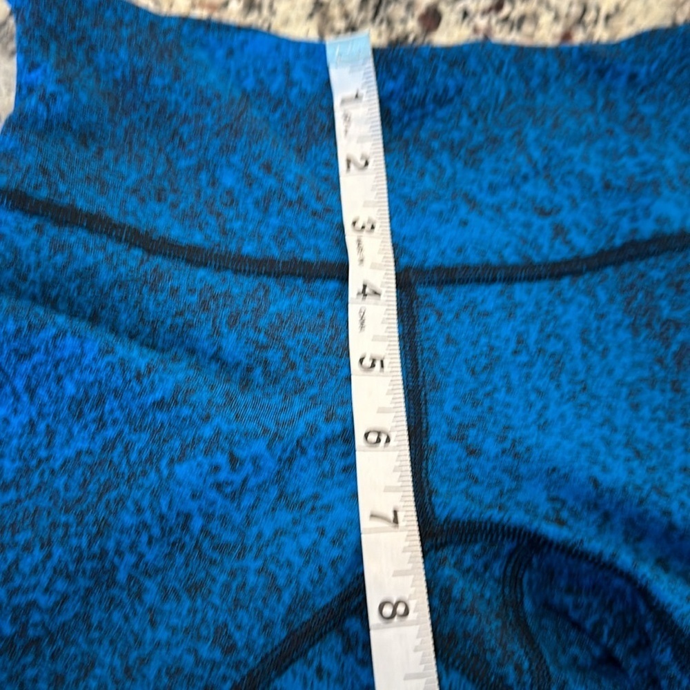 Lululemon Sz 4 Luon Spray Jacquard Shocking Blue Black Wunder Under Pant III MC6 - Picture 9 of 10